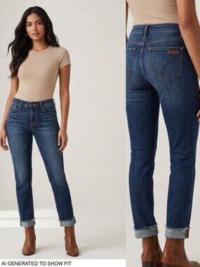 Joe's Jeans Dark Wash Distressed Raw Hem Crop Jeans Size 25